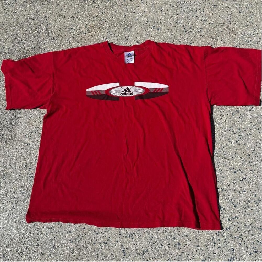 Adidas XXL Vintage Men's Red and Black Tee